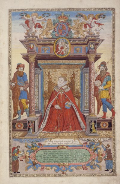 Frontispiece, from An Atlas of England and Wales, by Christopher Saxton, 1590 by Remigius Hogenbergh